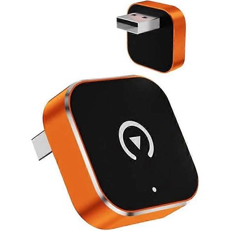 2-in-1 Mini Wireless CarPlay Adapter mit Bluetooth 5.2 und USB Plug and Play, orange. (1/5)
