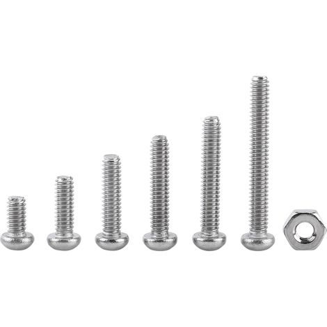 Kit d'assortiment de 230 vis, boulons et écrous à tête cylindrique hexagonale creuse M2 en acier inoxydable SS304