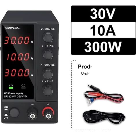 Alimentation de laboratoire, contrôle de tension réglable, affichage numérique, 4 Chiffres 30V 10A, 220V Prise EU (1/2)