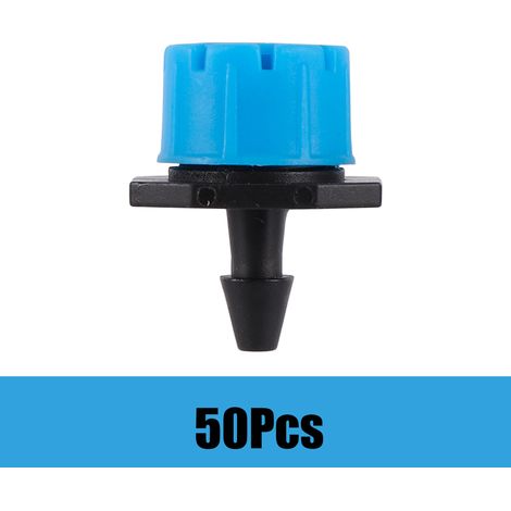 (Bleu - 50 pièces) Goutteur réglable à 8 trous pour tuyau d'arrosage 4/7 mm - Buses d'irrigation pour jardin, agriculture, outils d'arrosage pour fleurs et légumes (1/5)