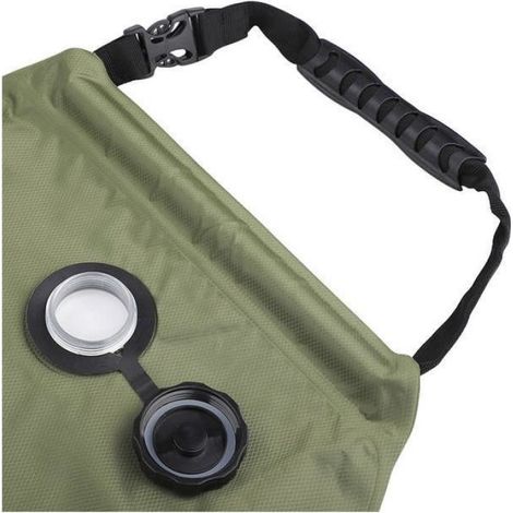 Sac de douche solaire Portable, sac de douche de Camping à chauffage solaire de 20L avec tuyau amovible et pomme de douche commutabl (1/5)