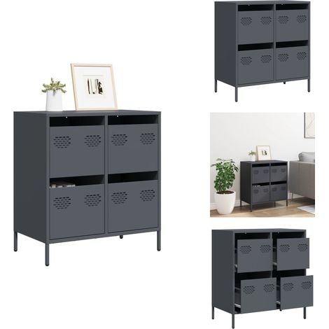 Buffet anthracite 68x39x73,5 cm acier laminé à froid - Buffet - Buffets - Meuble De Rangement - Meuble Buffet (1/5)