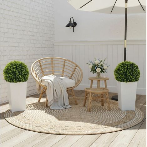 Lot de 2 plantes artificielles boule Ø 32 x 65 cm vertes avec protection UV (1/5)