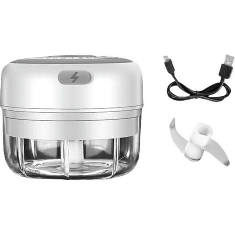 Mini presse-ail Électrique, Hachoir électrique avec port USB, Mini robot de cuisine 100 ML, Coupe-légumes électrique multifonction-Ywey