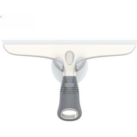 CSPARKV - Juego de 2 escobillas de silicona con soporte de ventosa, para baño, ducha, parabrisas de coche, multiusos, color blanco y gris