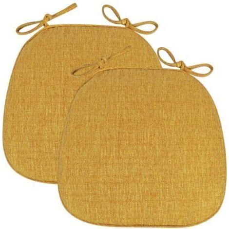 Coussin De Chaise - 43x41x35cm - Forme Trapézoïdale - Antidérapant Avec Rubans - Déhoussable Et Lavable En Machine - Lot De 2 (1/5)