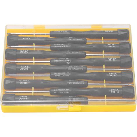 10 Tournevis Magnétiques Chrome Vanadium, Set Anti-Dérapage avec Poignée Confort et Coffret de Rangement (1/5)
