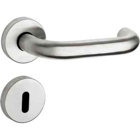 MANIGLIA INOX 'SPAGNA' CON ROSETTA E BOCCHETTA Colore Inox satinato