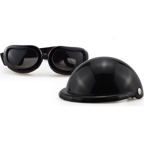 Hundehelm-Schutzbrillen-Set, Haustierhelm, Sonnenbrille, Hunde, verstellbar, für Hunde, Motorrad, Schutzhut