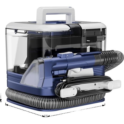 Limpiador de tapicerías, potente succión, sistema de doble depósito, azul, enchufe europeo de 220V-240V (1/2)