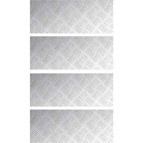 Plaques à damier 4 pcs Argent 50 x 20 cm Aluminium CFW905669 (1/5)