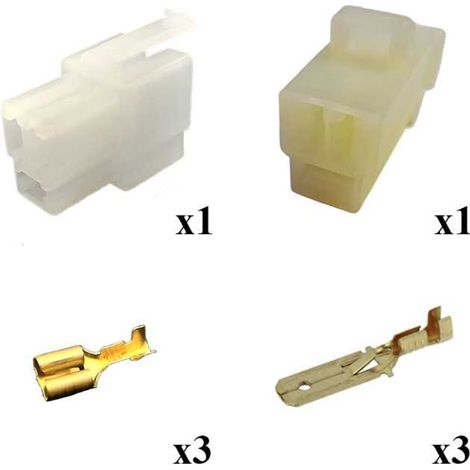 Kit Connecteur Series 250 Faston 6 Mâle Femelle 3 Voies