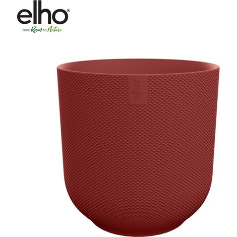 Pot de fleurs rond Round pour intérieur et extérieur rouge toscan D14 x H13 cm - PANGIVO (1/5)