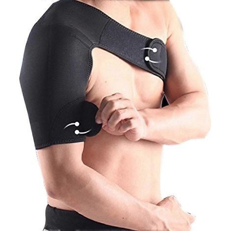 Épaulière de protection réglable pour le sport - Épaulière droite (noire)-Black (1/3)