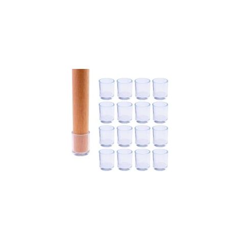 Juego de 16 tapas protectoras para patas de sillas - Silicona - Redondas - Diámetro: 16 mm - Crezuo (1/4)