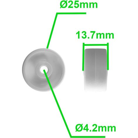 PATIKIL 22mm Roulettes de Tiroir, Lot de 10 Roues de Rechange en Plastique Pour Poulie de Tiroir Avec Écrous