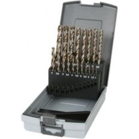 FPLUS juego brocas cobalto 19 uds.1-10 x0.50mm. , Estuche 19 Brocas  HSS COBALTO 1-10 x 0,50 mm Din-338       Brocas de gran calidad para un uso profesional.