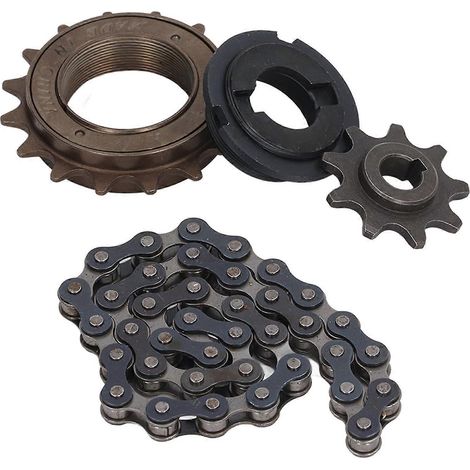 Ensemble roue libre 16 dents en acier 410, chaîne 38 maillons, pignon 9 dents pour vélo (1/5)