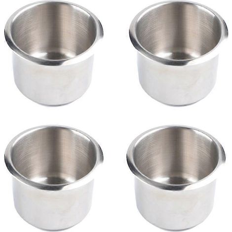 Lot de 4 porte-gobelets universels pour bateaux, 68 x 55 mm, en acier inoxydable, à encastrer, pour cartes de poker.