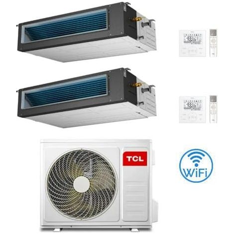 Climatizzatore Condizionatore TCL Canalizzato Wi-Fi R32 Dual Split Inverter 9000 + 9000 BTU con U.E. MT1420 Classe A++/A+ NOVITÁ