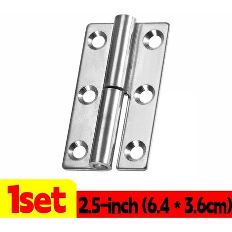 (2,5 pouces - 1 jeu) Charnières de porte universelles, connecteur, charnière de porte amovible à languette, charnière à joint coulissant en acier inoxydable pour armoire et placard (1/5)