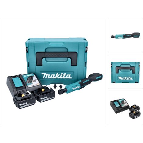 Avvitatore a cricchetto a batteria Makita DWR 180 RTJ 18 V 47,5 Nm 1/4" 3/8" + 2x batteria ricaricabile 5,0 Ah + caricabatterie + Makpac