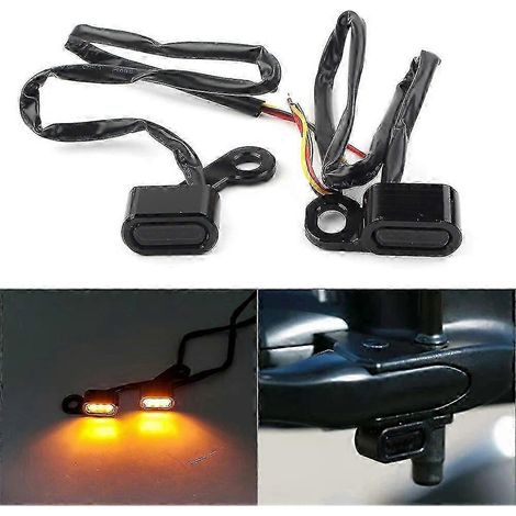 Clignotants LED Mini Guidon - 2 Pièces pour Motos Harley Touring 2009-2017 & Softail 2015-2021, Feux de Signalisation
