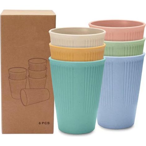 Gobelet en plastique, incassable et sain, en polypropylène, pour adultes et enfants, lot de 6 couleurs, multicolore (1/5)