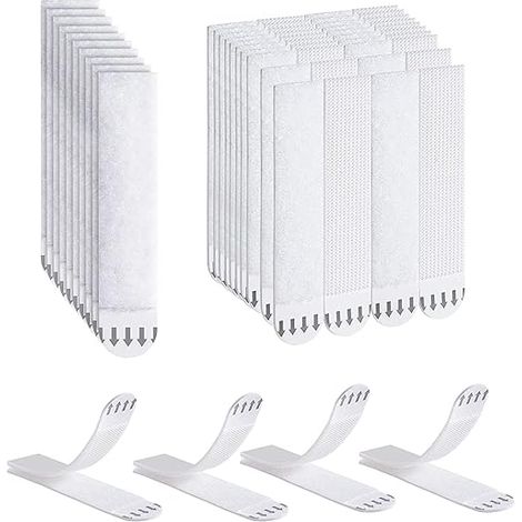 Bandes adhésives larges pour accrocher des tableaux, 32 paires (64 bandes), bandes adhésives pour accrocher des tableaux sans perçage (1/5)