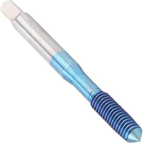 Taraud à poignée droite métrique en acier au tungstène avec revêtement nano bleu M6 (1/5)