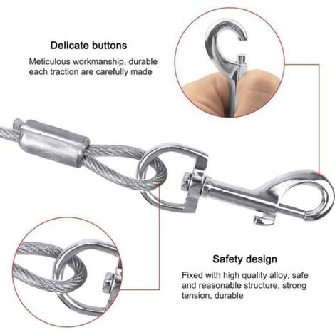 Cable d'attache pour Chiens jusqu'à 80 kg, 10M (Blanc), Animaux de Compagnie Plomb pour Chiens de Petite, Moyenne ou Grande Taille (1/4)