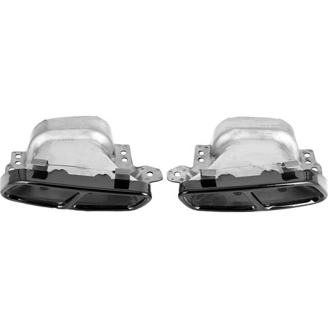 Deux sorties d'échappement quadruples, en acier inoxydable, adaptées aux modèles Mercedes-AMG A45 W176 CLA45 C117 2013-2018 (placage chromé noir). (1/5)