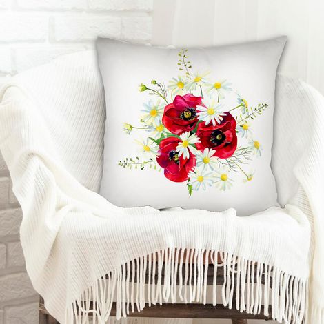 Housse de coussin carréefermeture à glissière pour fête de la saint-valentin