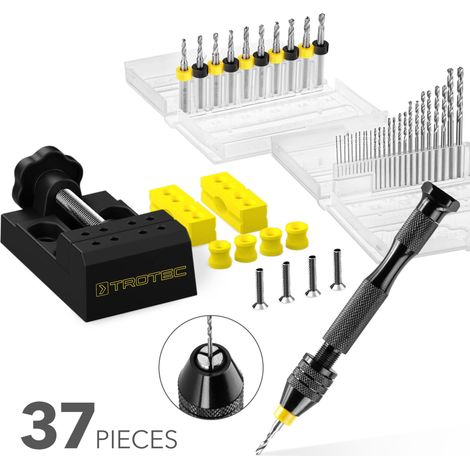 TROTEC - Handbohrer-Set 37-teilig Mini Bohrmaschine - Handwerkzeug für Modellbau, Basteln und Heimwerken