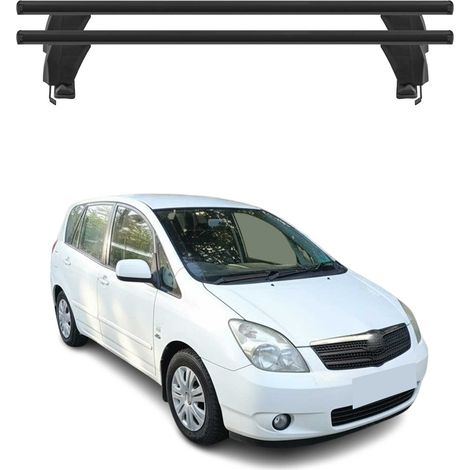 OMAC Barres de toit transversales en aluminium pour Toyota Corolla Verso 2001-2004 – Antivol – Rainure en T – Testées City Crash – Charge Max 50 kg Noir (1/4)