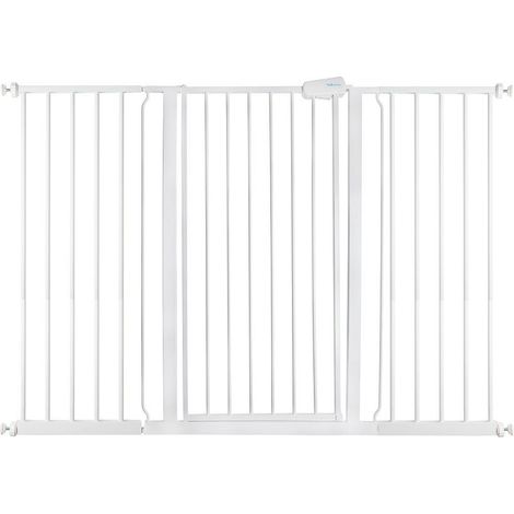 Safetots Extra Tall Metal Safety Gate Pressure Fit, 139.8cm - 147.4cm, White, 104cm in Height, Extra Tall Baby Gate