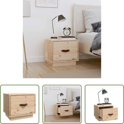 vidaXL Nachttisch Massivholz - Nachttisch 40x34x35 cm Massivholz Kiefer (1/5)