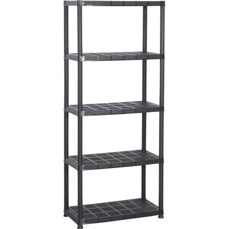 Estante de almacenaje 5 niveles negro plástico 71x38x170 cm vidaXL