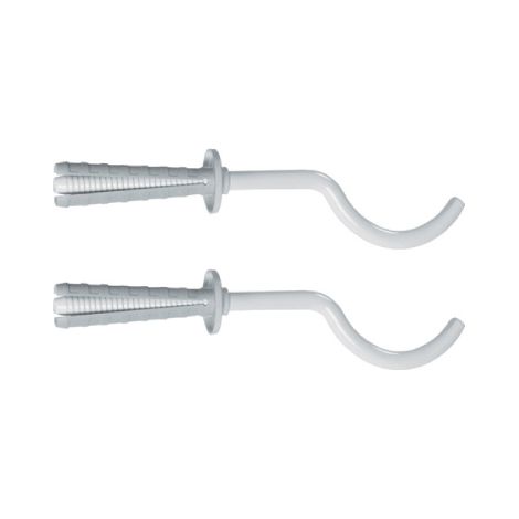 Supports de radiateur tubulaires (2 pie'ces) peints en blanc profile's pour moyeu section ronde   63 mm avec cheville