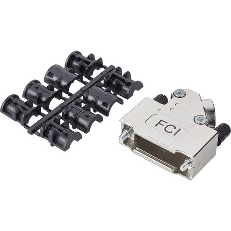 FCI D-SUB 8655MHRA1501KLF Alloggiamento D SUB Numero Poli (num): 15 Colata di zinco 45 ° Argento 1 pz. (1/2)