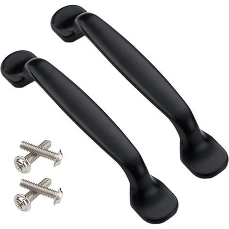 2x Küchenschranktürgriffe, Schrank-, Schubladen- und Schlafzimmermöbelgriffe, 128 mm Lochabstand, Aluminium, mit Schrauben (1/5)