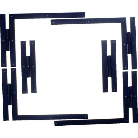 Ferrage à plat complet pour volet comprenant 4 paumelles équerres H 350 x L 500 x l 35 mm et 2 paumelles de milieu H 350 x l 35 mm - TORBEL