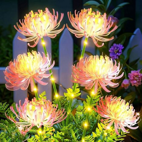 2 x Solar Outdoor Flower Lights Outdoor Garden Decoration Waterproof IP65 Solar Light Outdoor for Garden/Paths/Terrace/Patio/Lawn (1/5)