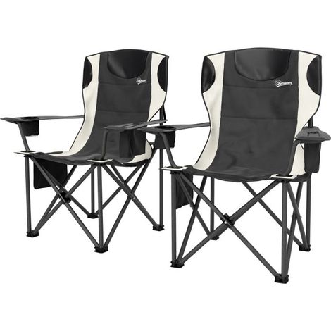 Chaise de jardin structure pliable fauteuil de jardin 2 pièces assise rembourrée appui-tête accoudoirs réglables en hauteur tissu (1/5)