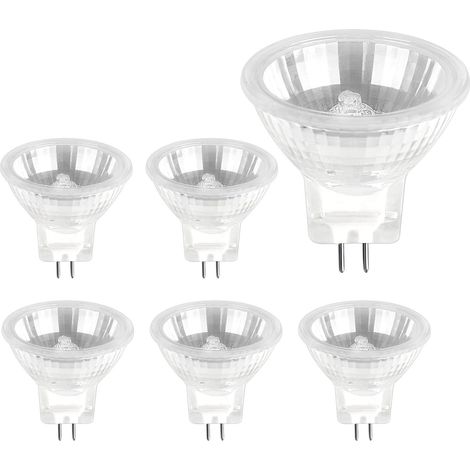 Culot pour lampe halogène MR11, lampe à cire fondue, douille pour ampoule GU4, ampoule spot MR11 ancienne génération, spot encastré LED 12V 35W (6 pièces) (1/5)