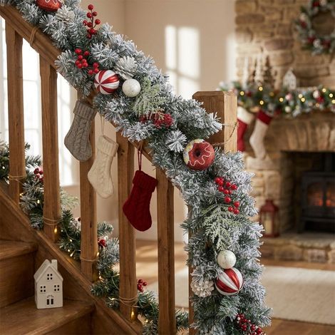 6ft Glitter Doughnut Candy Christmas Garland (1/2)