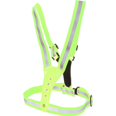Gilet réfléchissant LED, haute élasticité, haute visibilité, imperméable, respirant, lumineux, gilet de sécurité sportif, adapté à la course à pied et au cyclisme, vert. (1/5)