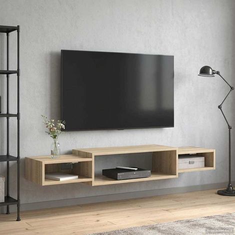 vidaXL Mobile TV da Parete A parete Rovere Sonoma 140 x 28 x 21