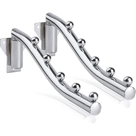 Foldable Wall Mounted Clothes Rack, Foldable Wall Hanger, Folding Clothes Hanger Space Saving Coat Rack Wall Mounted Folding Hook Retractable Wall Hanger Collapsible Organizer Clothes Rack Rail Rod (1/5)
