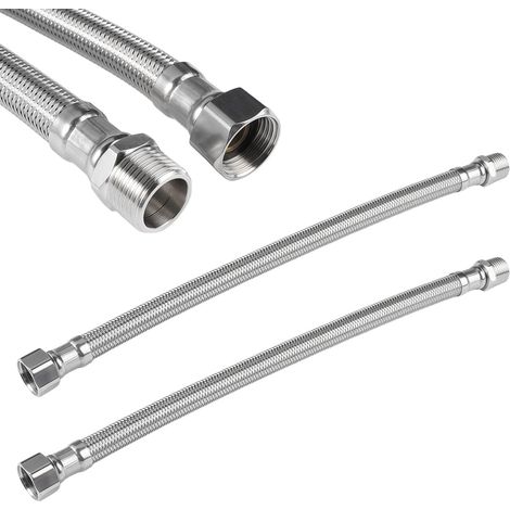 2 Pièces Tuyaux Flexibles 3/8", Flexible Robinet en Acier Inoxydable (1/5)